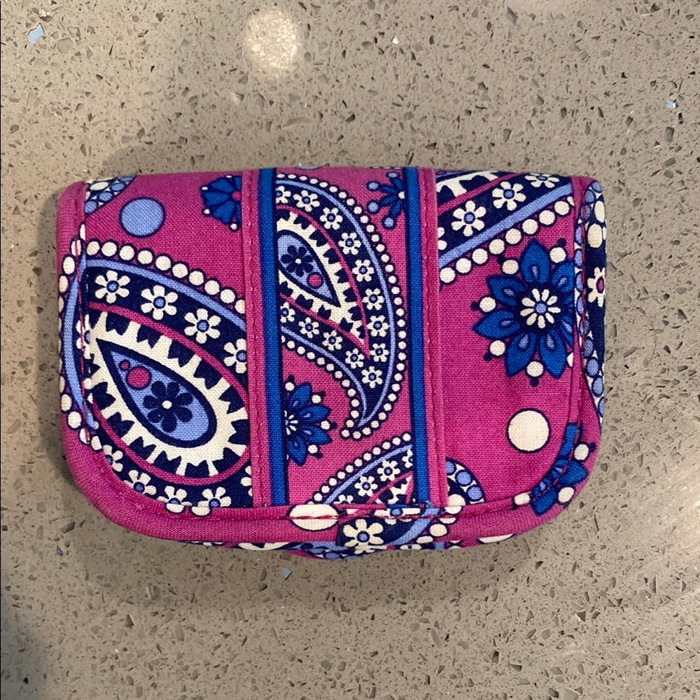 Pink Paisley Quilted Compact Wallet